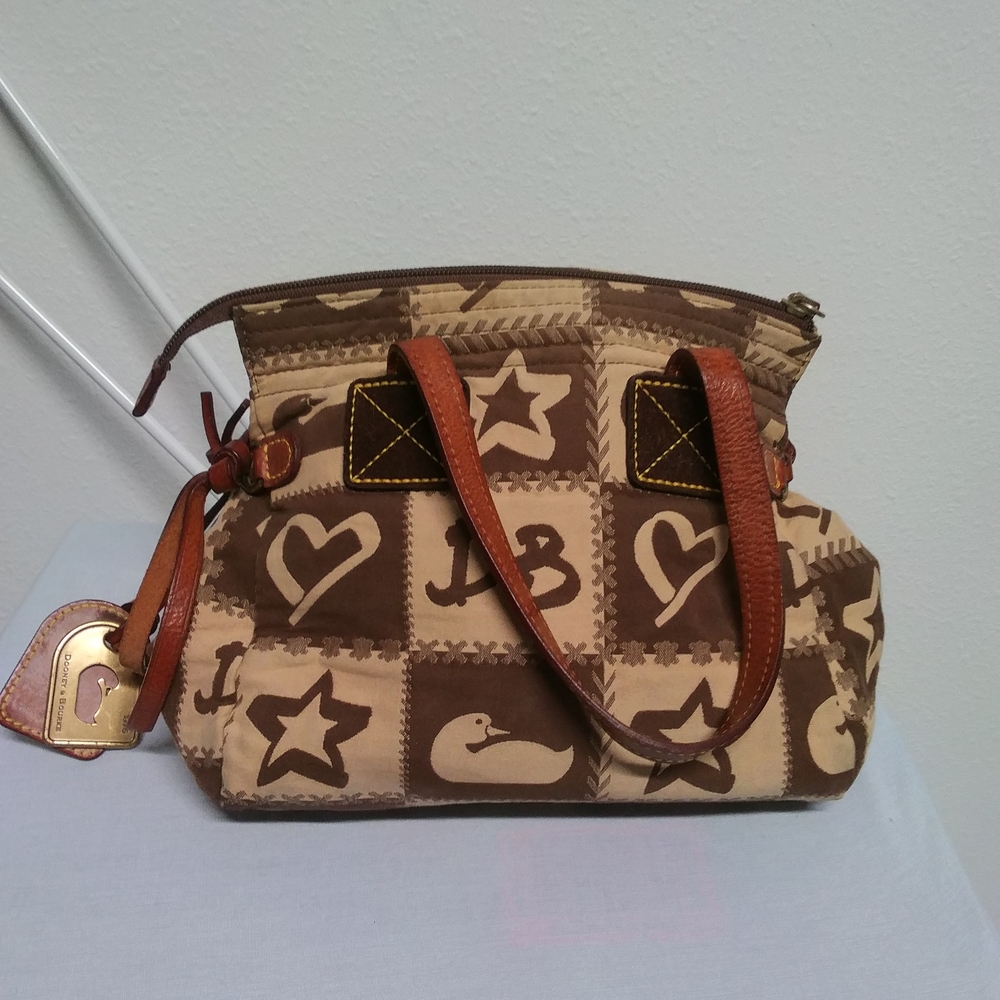 Dooney & Bourke Brown and Tan Patchwork Bag